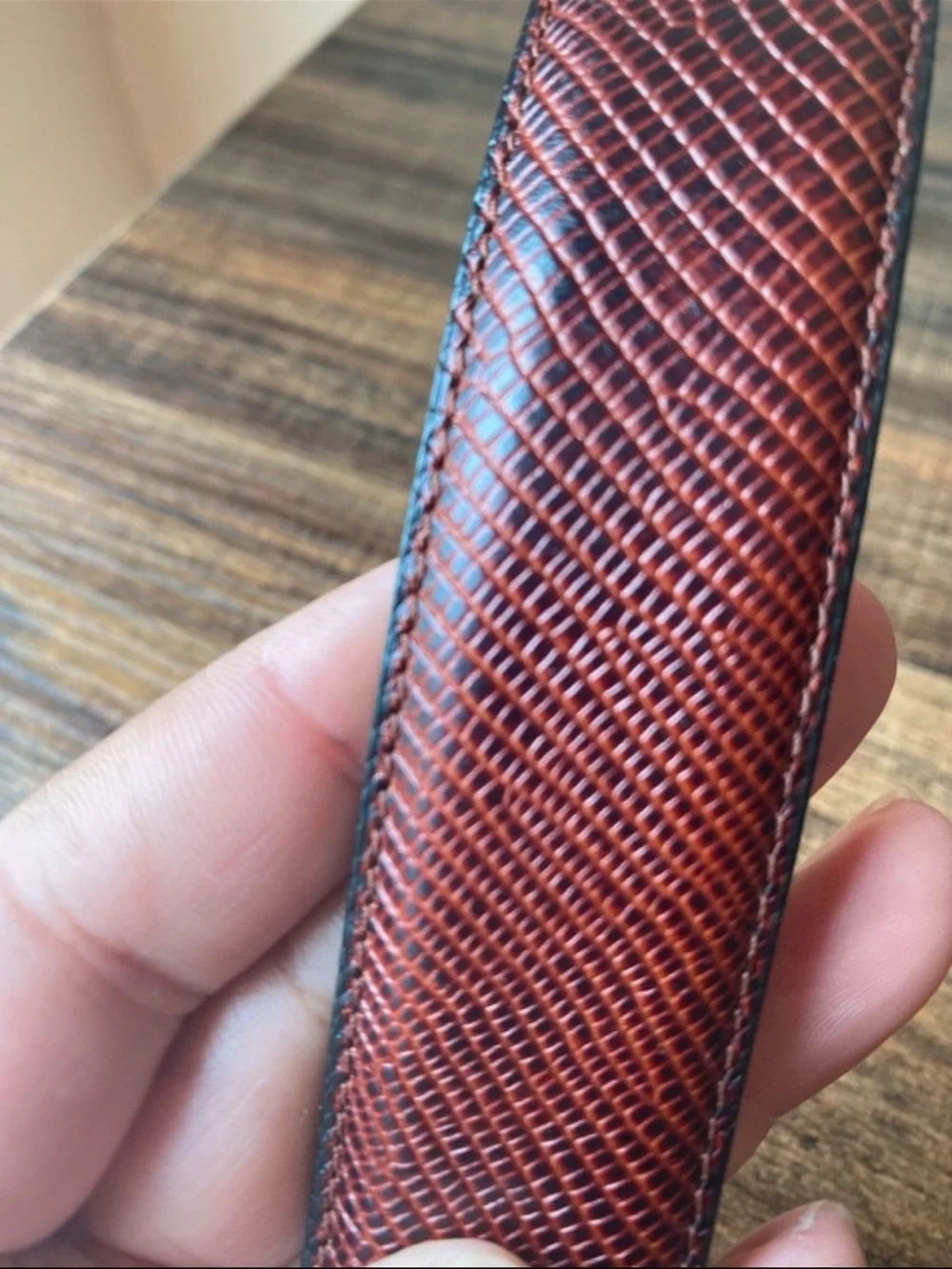 Florshiem Textured Leather Belt, 34”